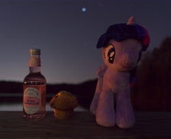 Size: 4898x3971 | Tagged: safe, photographer:lemondrop, twilight sparkle, twilight sparkle (alicorn), alicorn, pony, absurd resolution, female, food, holiday, irl, muffin, photo, plushie, solo, valentine's day, waifu dinner