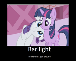 Size: 1075x860 | Tagged: safe, artist:thejboy88, derpibooru import, rarity, twilight sparkle, pony, unicorn, demotivational poster, female, lesbian, meme, rarilight, shipping