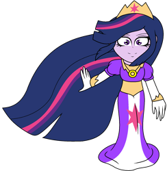 Size: 1468x1504 | Tagged: safe, artist:enderboy1908, princess twilight 2.0, twilight sparkle, twilight sparkle (alicorn), alicorn, equestria girls, the last problem, clothes, crown, dress, jewelry, older, older twilight, regalia, simple background, transparent background