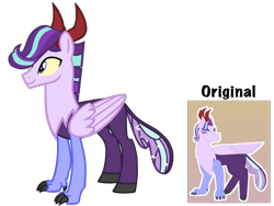 Size: 4500x3375 | Tagged: safe, artist:avatarmicheru, oc, oc:anarchy, hybrid, high res, interspecies offspring, male, offspring, parent:discord, parent:starlight glimmer, parents:starcord, simple background, solo, transparent background