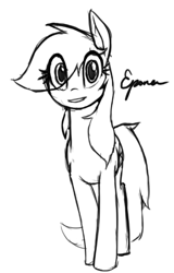 Size: 528x824 | Tagged: safe, artist:anearbyanimal, pony, doodle, epona, female, mare, monochrome, the legend of zelda