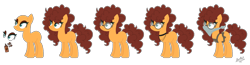 Size: 2052x532 | Tagged: safe, artist:nathy2001, artist:selenaede, oc, oc:chocolate spray, earth pony, pony, apron, bald, base used, choker, clothes, eyeshadow, face mask, female, glasses, makeup, mare, offspring, parent:cheese sandwich, parent:pinkie pie, parents:cheesepie, simple background, solo, transparent background