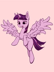 Size: 3000x4000 | Tagged: artist needed, safe, twilight sparkle, twilight sparkle (alicorn), alicorn, pony, female, flying, simple background, solo, spread wings, wings