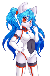 Size: 1500x2266 | Tagged: safe, alternate version, artist:xalloir, oc, oc:galaea, anthro, earth pony, clothes, female, futuristic, mare, simple background, solo, transparent background, zettai ryouiki