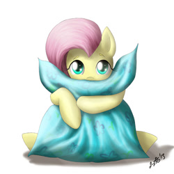 Size: 978x978 | Tagged: safe, artist:zigword, fluttershy, pegasus, pony, cute, hug, looking at you, pillow, pillow hug, puppy dog eyes, shyabetes, simple background, sitting, solo