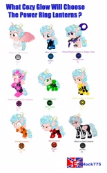 Size: 1280x2059 | Tagged: safe, artist:jhock775, cozy glow, alicorn, the ending of the end, alicornified, black lantern, blue lantern, cozycorn, green lantern, orange lantern, pink lantern, race swap, red lantern, violet lantern, white lantern, yellow lantern