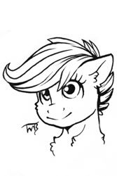 Size: 1000x1500 | Tagged: safe, artist:tillie-tmb, scootaloo, pony, bust, monochrome, portrait, solo