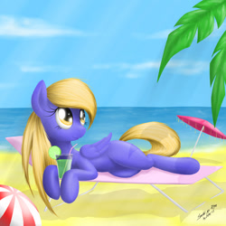 Size: 1466x1466 | Tagged: safe, artist:zigword, oc, oc only, pegasus, beach, cocktail, lounge, solo