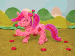 Size: 1334x1000 | Tagged: safe, artist:malte279, oc, oc:sandy rose, pony, unicorn, animated, chenille stems, chenille wire, craft, pipe cleaner sculpture, pipe cleaners