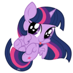 Size: 150x150 | Tagged: safe, artist:sunshineshiny, twilight sparkle, twilight sparkle (alicorn), alicorn, pony, :p, animated, chibi, cute, female, gif, heart eyes, looking at you, mare, one eye closed, solo, tongue out, twiabetes, wingding eyes, wink