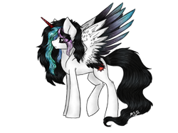 Size: 2048x1536 | Tagged: safe, artist:melonseed11, oc, oc:regality, alicorn, pony, female, mare, simple background, solo, transparent background, two toned wings, wings