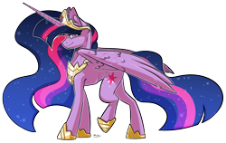 Size: 2683x1699 | Tagged: safe, artist:lrusu, princess twilight 2.0, twilight sparkle, twilight sparkle (alicorn), alicorn, pony, the last problem, beautiful, cute, cutie mark, ethereal mane, female, mare, older, older twilight, pretty, simple background, solo, starry mane, transparent background