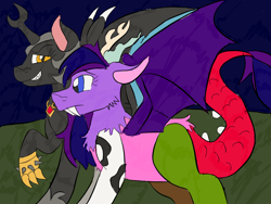 Size: 2048x1536 | Tagged: safe, artist:wolfspiritclan, oc, oc:adean the draconequus, oc:fallenlight, alicorn, draconequus, self insert