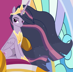 Size: 622x611 | Tagged: safe, edit, edited screencap, screencap, mean twilight sparkle, princess twilight 2.0, twilight sparkle, twilight sparkle (alicorn), alicorn, pony, the last problem, the mean 6, cropped, crown, jewelry, princess mean twilight 2.0, regalia, solo