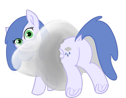 Size: 3840x3000 | Tagged: safe, artist:poniidesu, oc, oc only, oc:raincloud drops, pegasus, pony, butt, buttstuck, cloud, cute, dock, female, mare, ocbetes, simple background, solo, stuck, transparent background, underhoof, wip