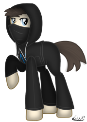 Size: 611x854 | Tagged: safe, artist:99999999000, pony, alan walker, clothes, jacket, masked, ponified, simple background, solo, transparent background