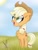 Size: 768x1024 | Tagged: safe, artist:reziepony, derpibooru import, applejack, earth pony, pony, adorable face, applejack's hat, chest fluff, cowboy hat, cute, ear fluff, female, hat, jackabetes, mare, smiling