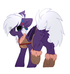 Size: 1028x1084 | Tagged: safe, artist:little-sketches, oc, oc:calla blossom, bat pony, pony, butt, fluffy, heterochromia, looking at you, looking back, looking back at you, male, plot, raised leg, simple background, sketch-fluffy's fluffy butts, solo, stallion, tribal, white background