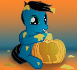 Size: 3600x3300 | Tagged: safe, artist:agkandphotomaker2000, oc, oc:pony video maker, pegasus, pony, butt, carving, pumpkin, pumpkin seed