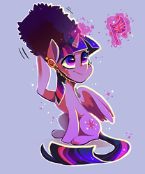Size: 562x675 | Tagged: safe, artist:desiraesalmark, twilight sparkle, twilight sparkle (alicorn), alicorn, pony, british, commission, guard, official fan art, purple background, simple background, solo