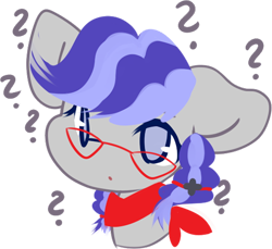 Size: 512x470 | Tagged: safe, artist:fluffire, oc, oc only, oc:cinnabyte, earth pony, pony, adorkable, bandana, clapping, confused, cute, dork, earth pony oc, glasses, icon, telegram sticker