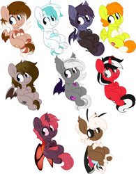 Size: 1977x2540 | Tagged: safe, artist:kellythedrawinguni, oc, oc only, oc:actias nuria, oc:rosalia, pony, chibi, commission, cute, red changeling, simple background, smol, white background, ych result, your character here