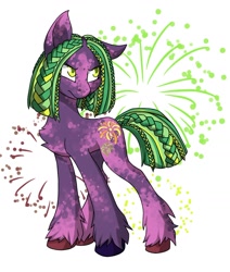 Size: 1280x1507 | Tagged: safe, artist:marly-kaxon, oc, oc:berry buzz, earth pony, pony, chest fluff, female, fireworks, floppy ears, mare, simple background, solo, unshorn fetlocks