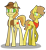 Size: 1195x1301 | Tagged: safe, artist:pirateenderfox, braeburn, oc, oc:lady smith, father and child, father and daughter, female, male, parent and child, simple background, transparent background