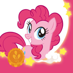 Size: 400x400 | Tagged: safe, derpibooru import, pinkie pie, earth pony, pony, bust, food, mid-autumn festival, mooncake, official, portrait, solo, stock vector