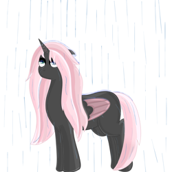 Size: 3000x3000 | Tagged: safe, artist:rain wing, oc, oc only, alicorn, pony, alicorn oc, brony, happy, rain, solo, wet