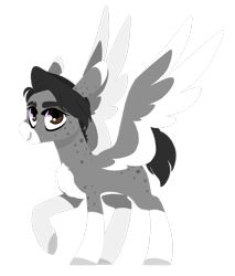 Size: 1600x1880 | Tagged: safe, artist:torusthescribe, oc, pegasus, pony, ambiguous gender, simple background, solo, transparent background, two toned wings, wings