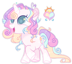 Size: 1024x910 | Tagged: safe, artist:manella-art, oc, oc:rainbow heart, pony, unicorn, base used, colored pupils, female, filly, offspring, parent:oc:rainbow harmony, parent:sweetie belle, parents:canon x oc, simple background, solo, transparent background