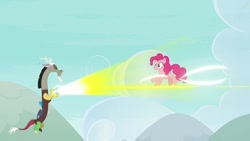 Size: 1920x1080 | Tagged: safe, derpibooru import, screencap, discord, pinkie pie, earth pony, pony, the ending of the end, grogar's bell