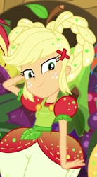 Size: 750x1357 | Tagged: safe, applejack, better together, equestria girls, holidays unwrapped, cornucopia costumes, cute, jackabetes, o come all ye squashful, solo