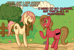 Size: 1180x800 | Tagged: safe, artist:evilscribbles, oc, oc:melony, oc:pun, earth pony, pony, ask, ask pun, female, mare