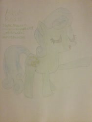 Size: 1944x2592 | Tagged: safe, artist:jaredking179, oc, oc only, oc:aqua rose, earth pony, pony, eyes closed, female, traditional art