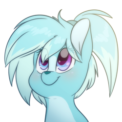 Size: 2400x2400 | Tagged: safe, artist:fluffyxai, oc, oc only, deer, pony, blushing, bust, looking up, portrait, simple background, smiling, solo, transparent background