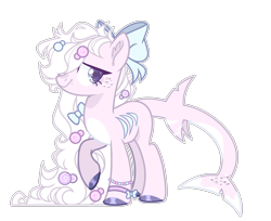 Size: 3140x2560 | Tagged: safe, artist:chococolte, oc, oc only, original species, shark, shark pony, bow, female, hair bow, simple background, solo, transparent background