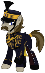 Size: 1024x1652 | Tagged: safe, artist:brony-works, earth pony, pony, clothes, facial hair, hussar, male, moustache, simple background, solo, stallion, sweden, transparent background, uniform, vector