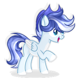 Size: 944x944 | Tagged: safe, artist:xxmelody-scribblexx, oc, oc:blue, pegasus, pony, hat, male, simple background, solo, stallion, transparent background, two toned wings