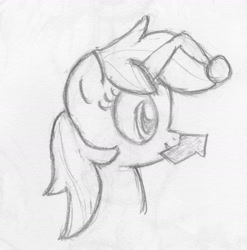 Size: 1995x2019 | Tagged: safe, artist:lovablerobot, oc, oc only, oc:karma, pony, unicorn, black and white, grayscale, monochrome, ponified, reddit, simple background, solo, traditional art, upvote, white background