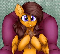 Size: 2979x2707 | Tagged: safe, artist:darklight1315, oc, oc:ember hope, pegasus, pony, solo, teddy bear