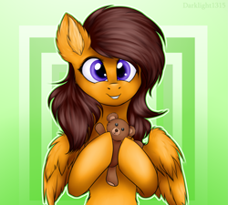 Size: 2989x2691 | Tagged: safe, artist:darklight1315, oc, oc:ember hope, pegasus, pony, solo, teddy bear