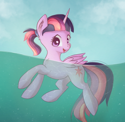 Size: 1672x1638 | Tagged: safe, twilight sparkle, twilight sparkle (alicorn), alicorn, pony, female, solo, underwater