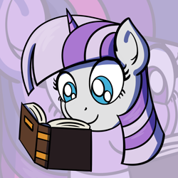 Size: 2000x2000 | Tagged: safe, alternate version, artist:ashtoneer, twilight velvet, pony, unicorn, book, female, head only, mare, reading, solo, zoom layer