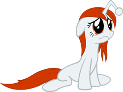 Size: 2835x2116 | Tagged: safe, artist:fabulouspony, oc, oc only, oc:karma, pony, unicorn, depressed, ponified, reddit, sad, simple background, solo, transparent background, vector