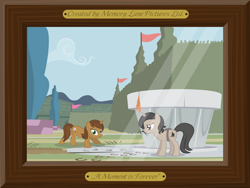 Size: 1024x768 | Tagged: safe, artist:misteraibo, oc, pony, unicorn, duo, memory lane pictures