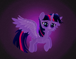 Size: 4400x3400 | Tagged: safe, artist:spellboundcanvas, twilight sparkle, twilight sparkle (alicorn), alicorn, pony, cute, looking at you, solo, spread wings, twiabetes, twilight sparkle day, wings