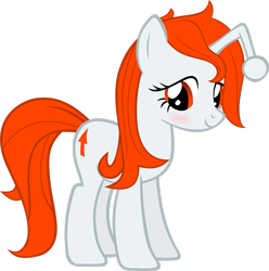 Size: 2439x2458 | Tagged: safe, artist:fabulouspony, oc, oc only, oc:karma, pony, unicorn, blushing, female, looking down, mare, ponified, reddit, simple background, transparent background, upvote, vector