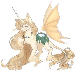 Size: 2284x2152 | Tagged: safe, artist:kikkapone, oc, oc only, pony, unicorn, eyes closed, floating wings, grin, hoof fluff, leonine tail, raised hoof, simple background, smiling, solo, transparent background, unshorn fetlocks, wings